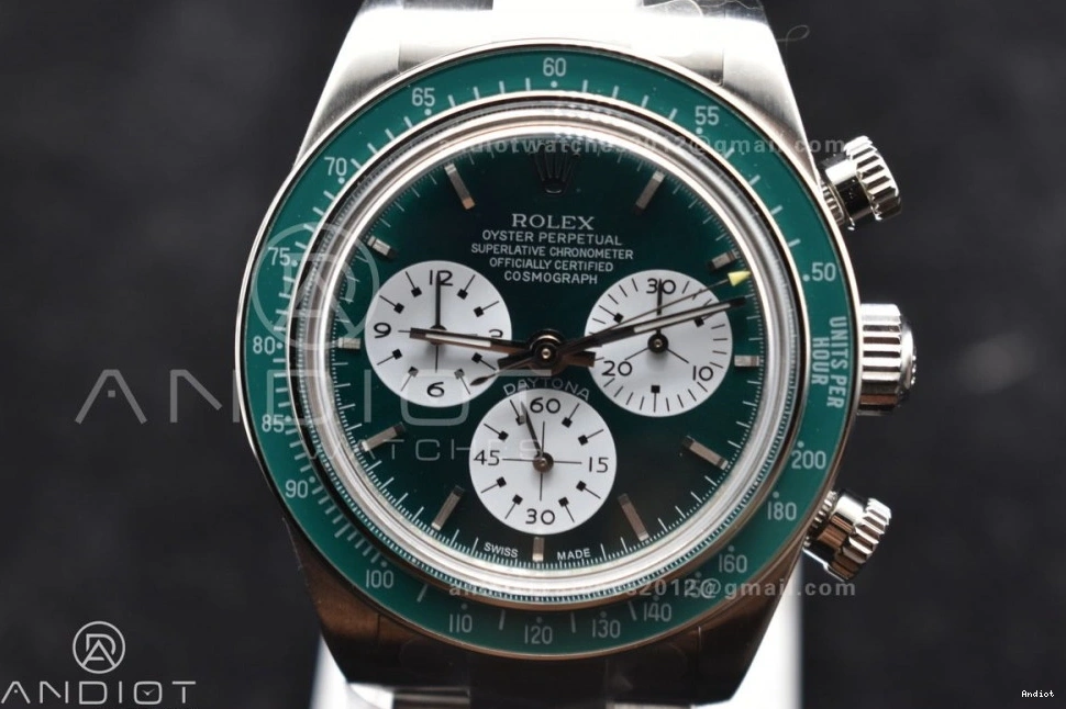 on Daytona Green SS Bracelet ADGF Edition Best A7750 Dial White SS 0425